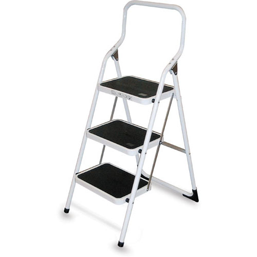 Brico 3Step Steel Ladder, White More Rewards
