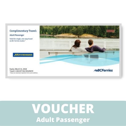 BC Ferries Travel Voucher - Adult Passenger, One Way Fare